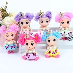 Mini Bun Head Doll Ornament, Keychain Pendant, Bag Charm, Festive Gift, Girls' Present, Desk Decor, Barbie Doll, Holiday Souvenir