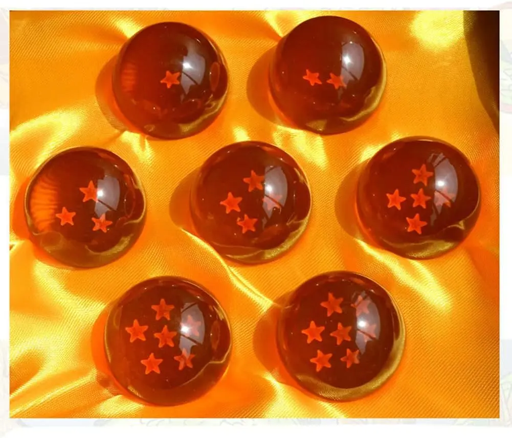 New 7pcs Dragon-pearl 35MM Large Crystal Acrylic Resin Glass Ball with Gift Box Dragon Transparent Play Balls