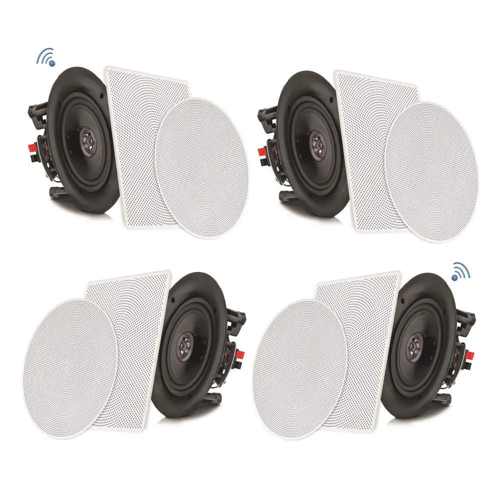 8" Bluetooth Ceiling Speaker Kit | 250W 2-Way Stereo Speaker with Flush Mount - Wireless Audio Streaming for Home Theater