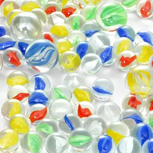 500 pack Glass Marbles Bulk, gift for Kids Marble Game, Vintage Cat Eye Style, 1"/0.63" Round Artificial