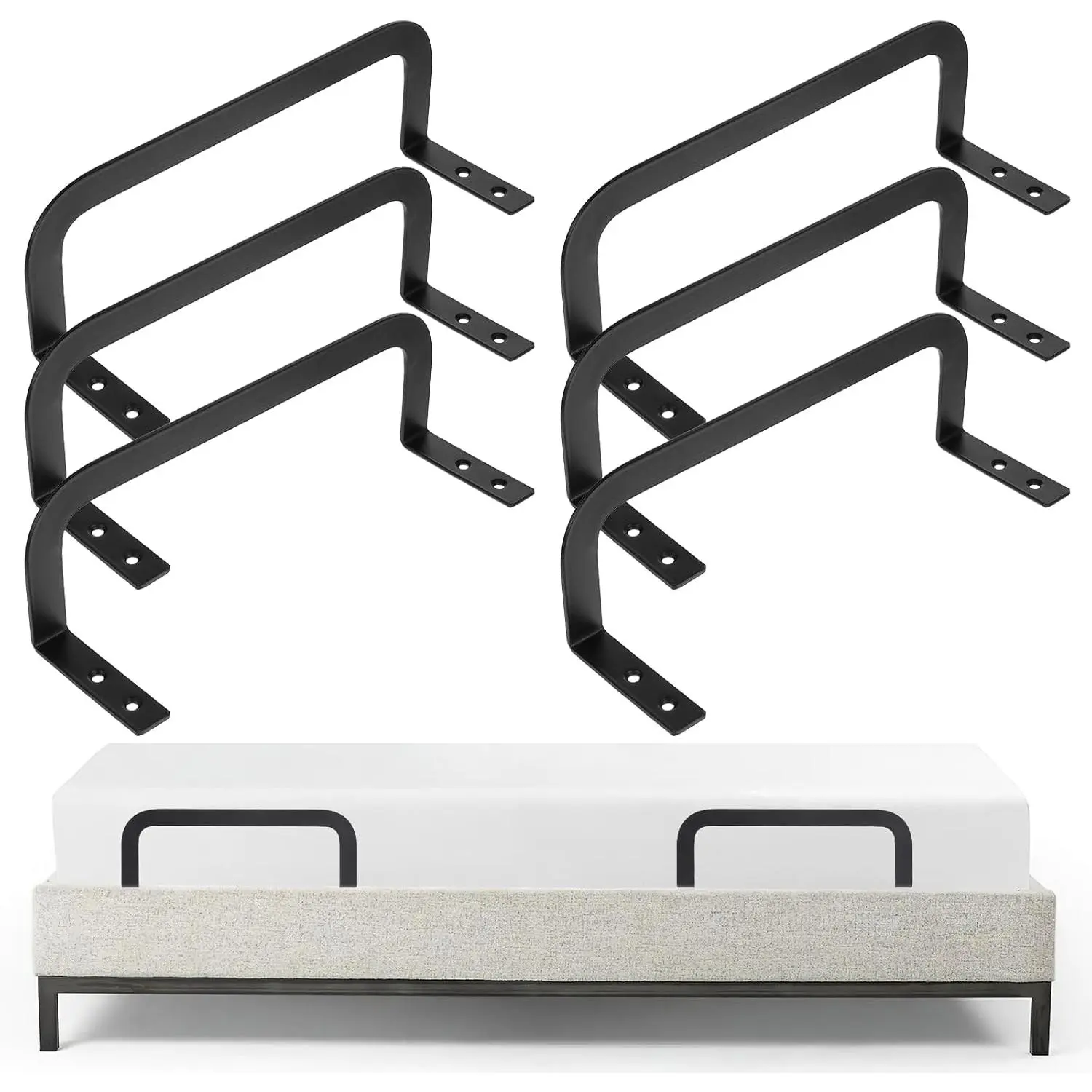 6 PCS Mattress Slide Stopper Anti-Slip Mattress Holder Adjustable Mattresses Gripper Retainer Bar Metal Mattresses Stabilizer for Bedroom Bed Frame to Prevent Sliding