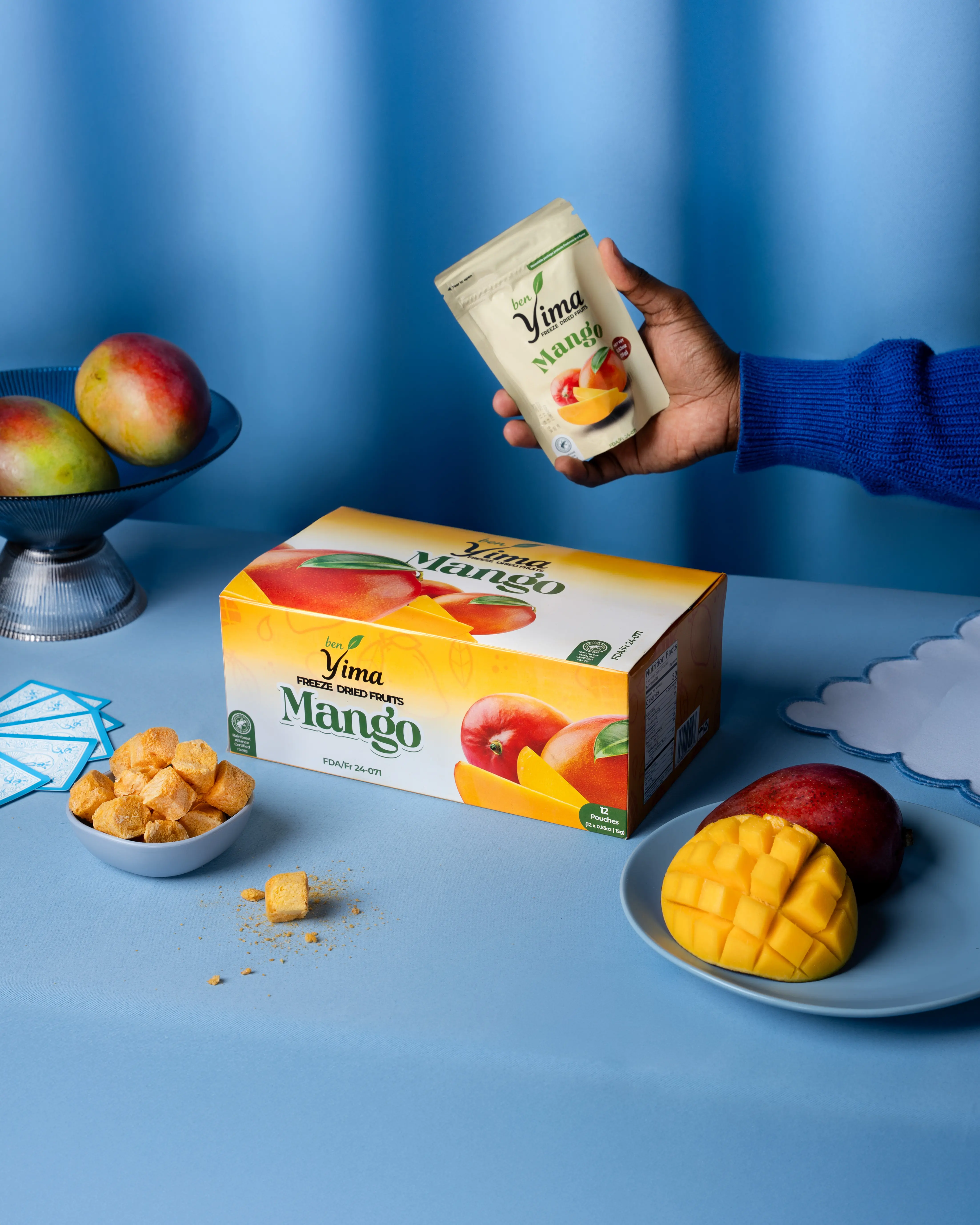 Freeze-Dried Mango Snack 6 Pack, Plant-Based Gluten-Free Food & Beverage Snack 6 Pack