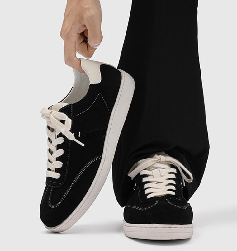 Preppy Style Must-Have: Two-Tone Suede Retro Sneakers for Men