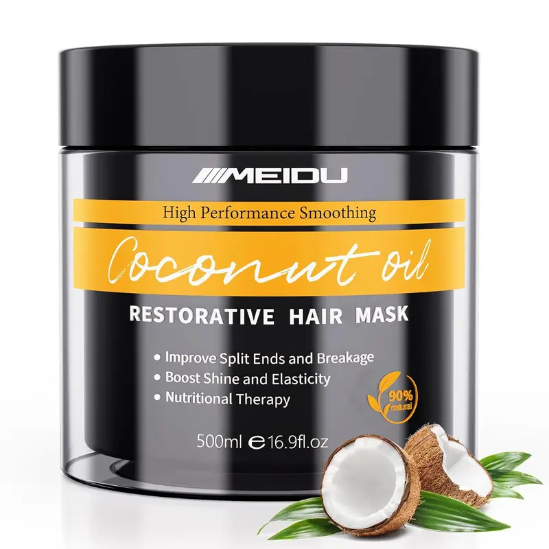 MEIDU Keratin Hair Mask,Collagen Hair Treatment,Ginseng and coconut oil deeply nourish and repair hair strands, Smooth Moisturizer Hydrating