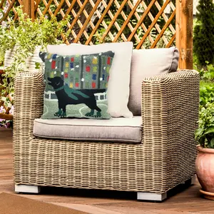 Lush Decor FRONTPORCH Indoor/Outdoor Handmade Pillow - Transitional Graphic Casual Animal Accent  (Holiday Ice Dog)