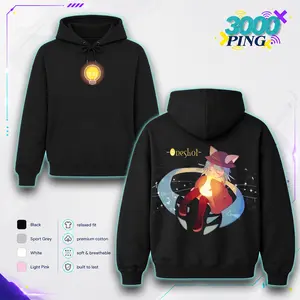 OneShot Niko Savior Vintage Cotton Hoodie, Indie Game Graphic T-Shirt, Lightbulb Sun Logo, Retro 90s Streetwear, Mineral Oversized Sweatshirt, Cute Cat Aesthetic, Solstice Gamer Gift, Unisex Cotton Apparel