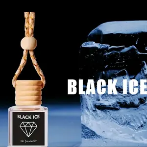 Black Ice Scented Car Air Freshener - Long Lasting Car Diffuser - Last 60+ Days - Safe Non Toxic - Stylish Compact Design - Versatile & Convenient - Rearview Mirror Use Only