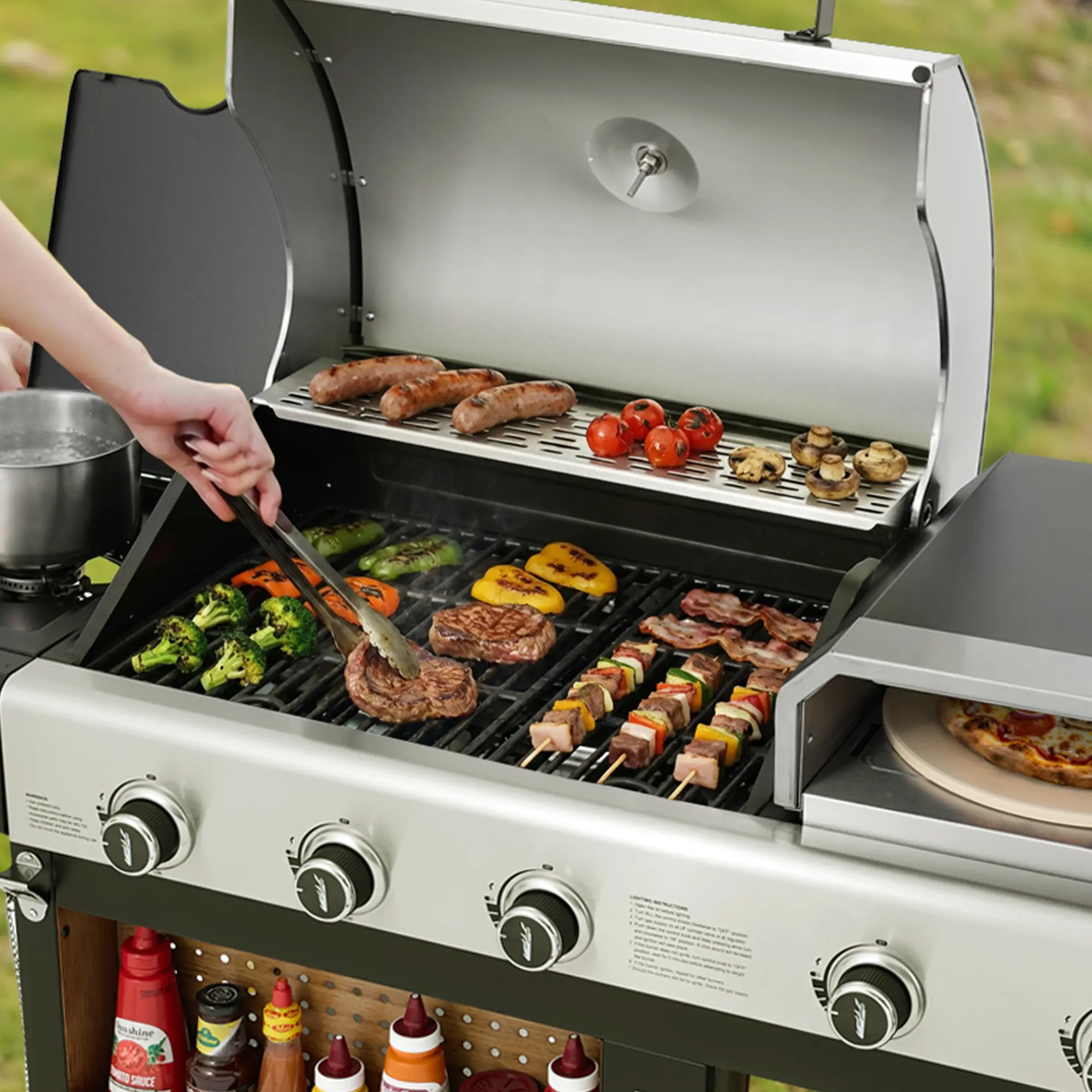 Royal Gourmet ZH3004S Premium Gas Grill and Pizza Oven Combo, with