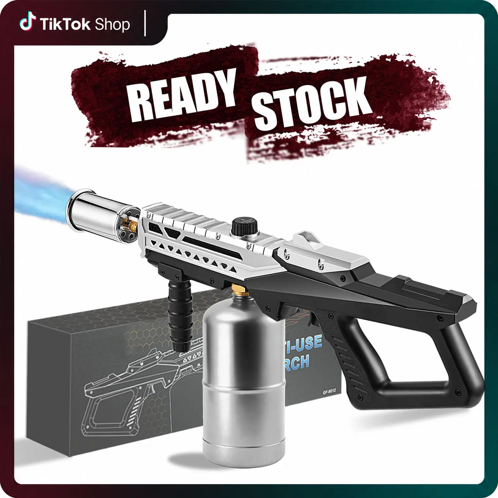 Powerful Propane Grill Torch, Blow Torch With Adjustable Flame, Flame Torch Thrower for BBQ, Campfire, Searing Steak, Cooking Tool Barbecue Bakeware