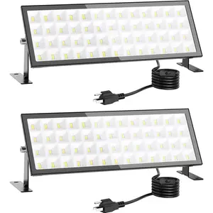 2pack Shop Lights,160w 21000lm Led Shop Light,Plug In Garage Lighting,Ip66  Work Lights For Workshop,4.92ft Power Cord And /Off ,6500k Super Bright Outdoor Flood Light For Warehouse