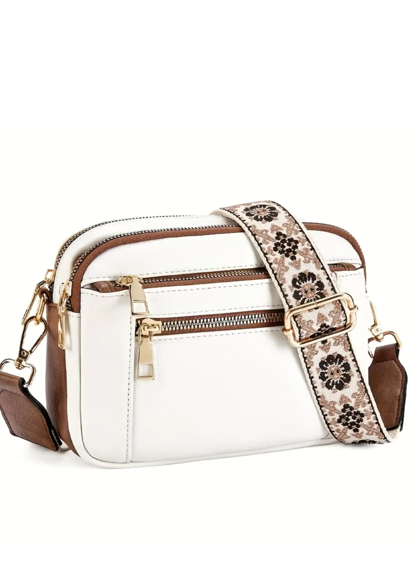 Women's Fashion Adjustable Strap Crossbody Bag, Large Capacity PU Multi-Functional Daily Crossbody Shoulder Bag for Travel & Shopping