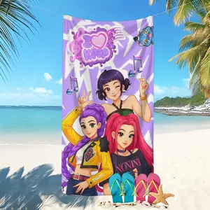 K-Pop Glitter Bath Towel, Soft Microfiber Fabric, Quick-Dry and Absorbent, Perfect for Beach Pool Bathroom, Ideal Gift