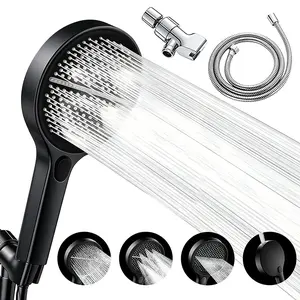 Rustproof High-Pressure Handheld Shower Head with 4 Modes, Multi-Function Bathroom Shower Set Including Hose & Bracket