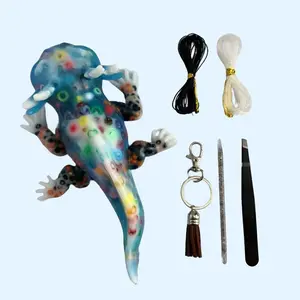 Glow-in-the-Dark Axolotl Picky Pad Anxiety Relief Fidget Toy Non Toxic Non Remelt with Alloy Charm Resin Friends Inside for Ages 12+