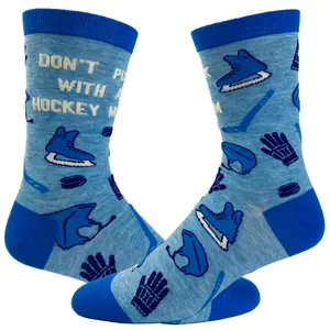 Women's Don't Puck With A Hockey Mom Socks Funny Parenting Adulting Sports Crazy Footwear Funny Graphic Socks Comfortable Fitted Spandex Cotton