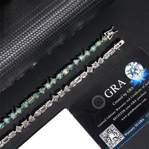 [ICE HUE]18K Gold Vacuum Plated S925 with 5A+ Sri Lanka Moissanite Bracelet Miami Italy Mexico & Micro Inspired for Women & Men Luxury Jewelry, Casual Fashion, Gift Idea, Classic Hip Hop, Simple Sporty Style VVS Moissanite Special - shaped Combination Ten