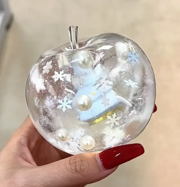 Clear Apple Maltose Squishy Toy, Star & Snowflake Glitter Slow Rising Stress Relief Fidget Toy, Christmas Cute Gift For Girls