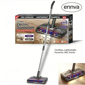 fan.Rordless vacuum.Rotating wireless sweeper, wireless floor sweeper, wireless electric sweeper, rechargeable wireless sweeper, 360-degree rotation, hard floor roller brush sweeper, suitable for household debris, kitchen, and pet hair cleaning leaning