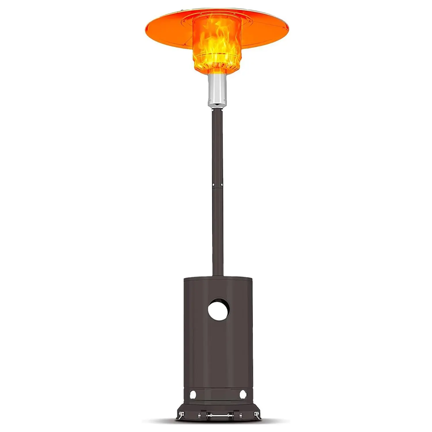 GARVEE 48,000 BTU Portable Patio Heater - 87-Inch Tall (87 Inches), 8-10 Hrs Runtime, Anti-Tilt Safety Devices, Cover, Wheels, Bronze/Gray Finishes, Ideal for Patios/Backyards