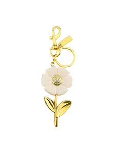 Daisy Flower Bag Charm Keychain, Elegant Floral Design Purse Accessory, Perfect Gift for Women, Durable & Stylish Charm, Pendant Keychain, Ideal for Everyday Use, Floral Pattern Keychain