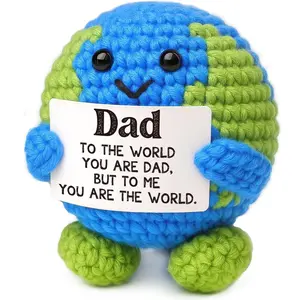 Dad Gifts From Daughter Son Wife, Men's Fathers Day Birthday Gift, Crochet Animals, Soft Stuffed Animal, Earth Decor, Easter Basket Stuffers, Positive Gift Idea