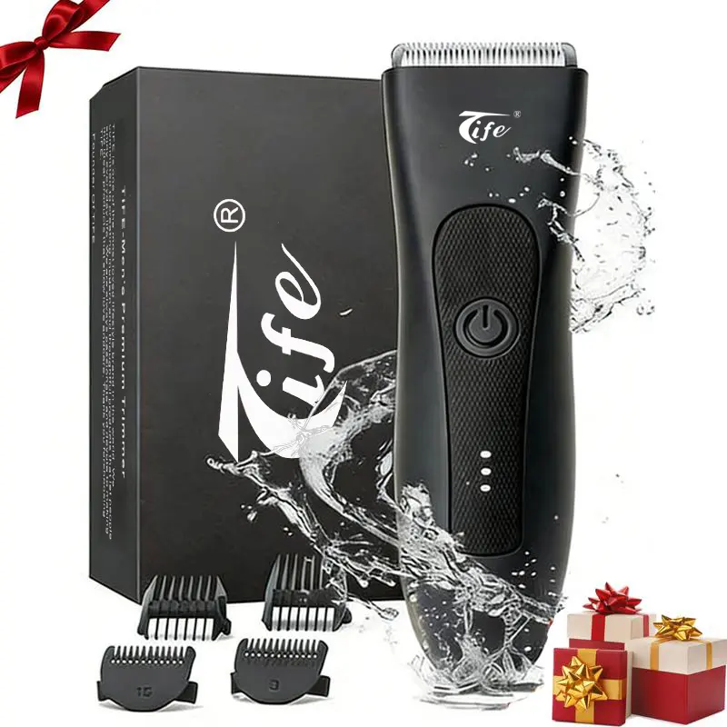 Tife 4-in-1 Cordless Charging Trimmer for Men - Plastic Waterproof Body & Intimate Pubic Groomer, Ceramic Blade Heads, USB Rechargeable Trimmer, 120-Min Runtime, Intimate Pubic Trimmer