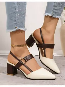 Women's High Heel Slingback Sandals Fashionable Solid Color Elegant Party Wedding Shoes Summer 2026 New