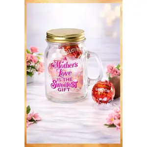 Mother’s Day Chocolate Gift Jar – Mini Mason Jar with Lindt® Lindor Truffles (Sweet Gift for Mom)