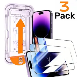 HD Transparent Waterproof Dustproof Screen Protector, Easy Installation Tempered Glass Kit for iPhone 11 12 13 Pro Max, Casing