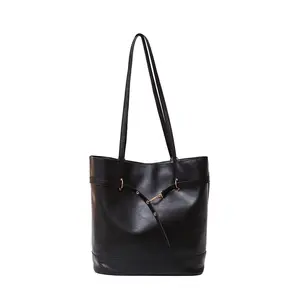 Convertible Drawstring Bucket Backpack & Tote — 2-in-1 Vintage Faux Leather Shoulder Bag — Versatile, Large-Capacity Bucket-Style Backpack