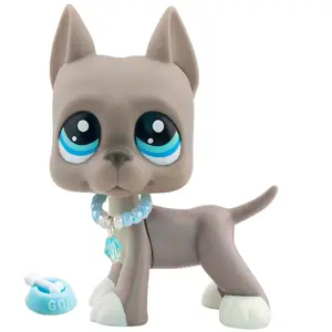 Mini Pet Shop Great Dane #184 Dog Decoration with Fashion Accessories Miniature Bobble Head Collie Compatible with LPS CollChristmas Halloween Gift Ornaments Collectible Figurines Doll Figurines Statue Bection Birthday obblehead