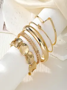 Vintage Exaggerated Geometric Design Women's Stackable Bracelet Set, Casual Party Holiday Wear, Gift for Girlfriend Family