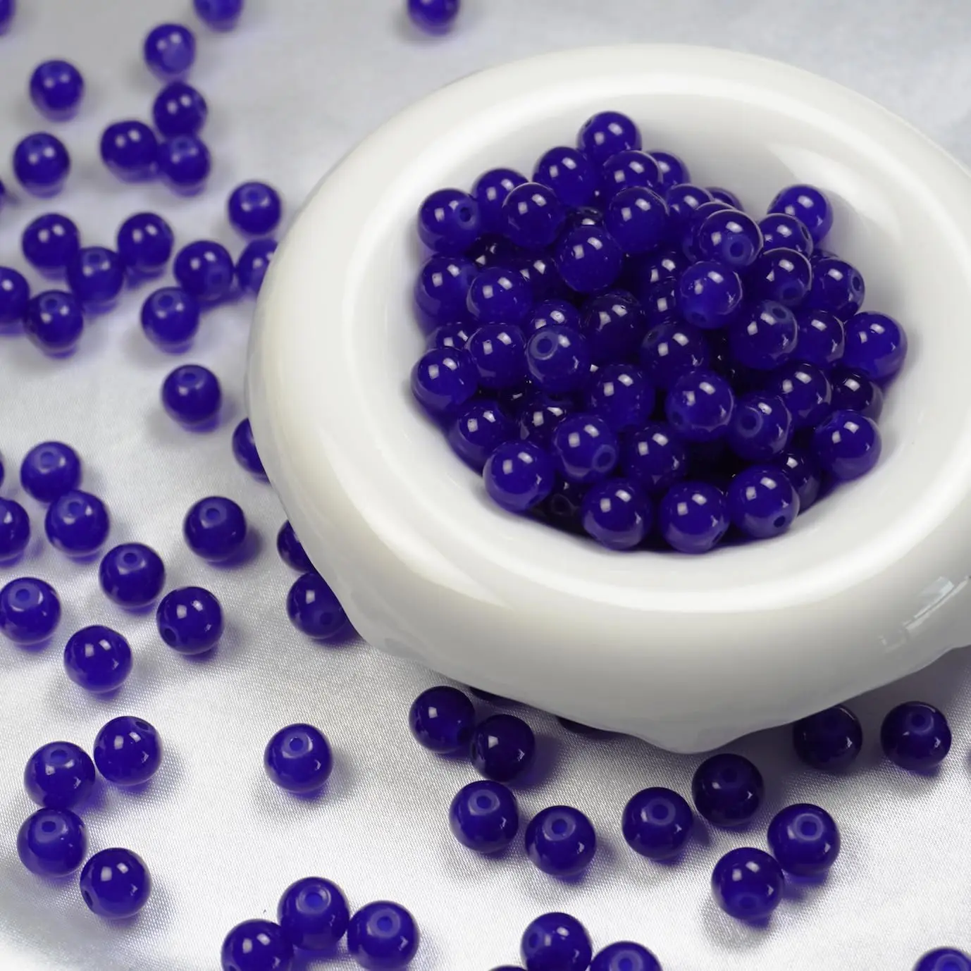 145 count Glass Beads, 8mm Glass Beads for Barcelet and  Making DIY Crafts (Navy Blue)