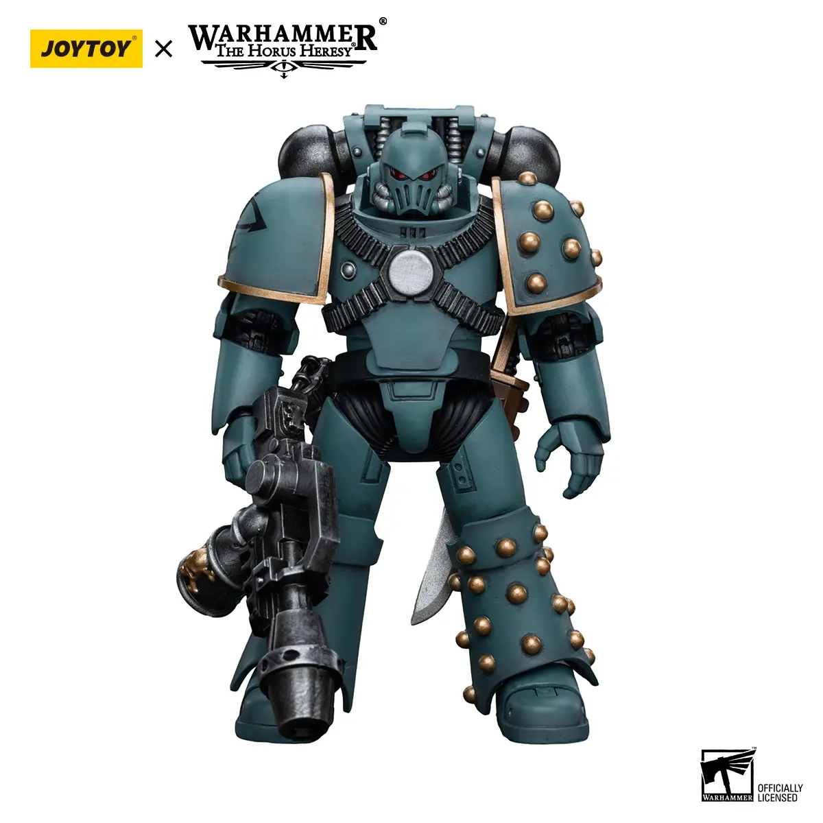 JOYTOY Warhammer The Horus Heresy 1/18 Action Figure Sons of Horus MKIV Tactical Squad Legionary with Flamer JT9596, Ages 12+, Licensed Figurine, Collectible Model, Minifigures Action Figures