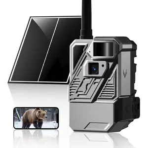 Lifetime Data Free Cellular Hunting Trail Camera, Wildlife Game Cam Without Subscription, Remote Live Feed, Motion Activated, Low Glow IR, Solar Power, IP66 Waterproof, No Monthly Fee