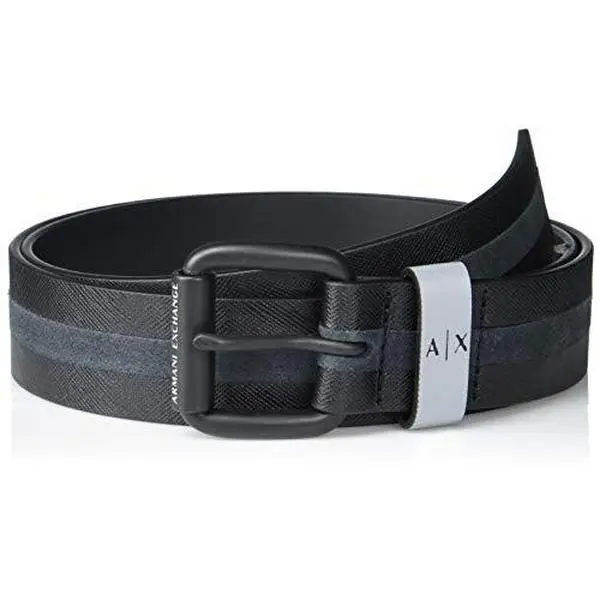 Armani Exchange Navy Leather Belt