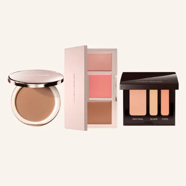 Healthy Glow Bundle: Balm to Powder Tinted Blur Balm + Secret Camouflage Concealer + Limited Edition Bonne Glow Cream Face Palette + Real Flawless Brush