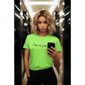 i'm so julia Neon Green Streetwear Unisex Heavy Cotton Tee -  Charlie XCX Brat Trend, Alternative Graphic Tee, Cool Tee, Trendy Top