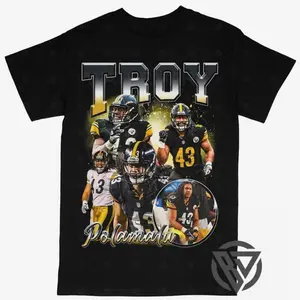 [Sale Up To 30%] Troy Polamalu T-shirt For Men Women, For Fans Unisex Casual Streetswear Top Pittsburgh ST-shirt For Men Women, For Fans Unisex Casual Streetswear Toplers Football
