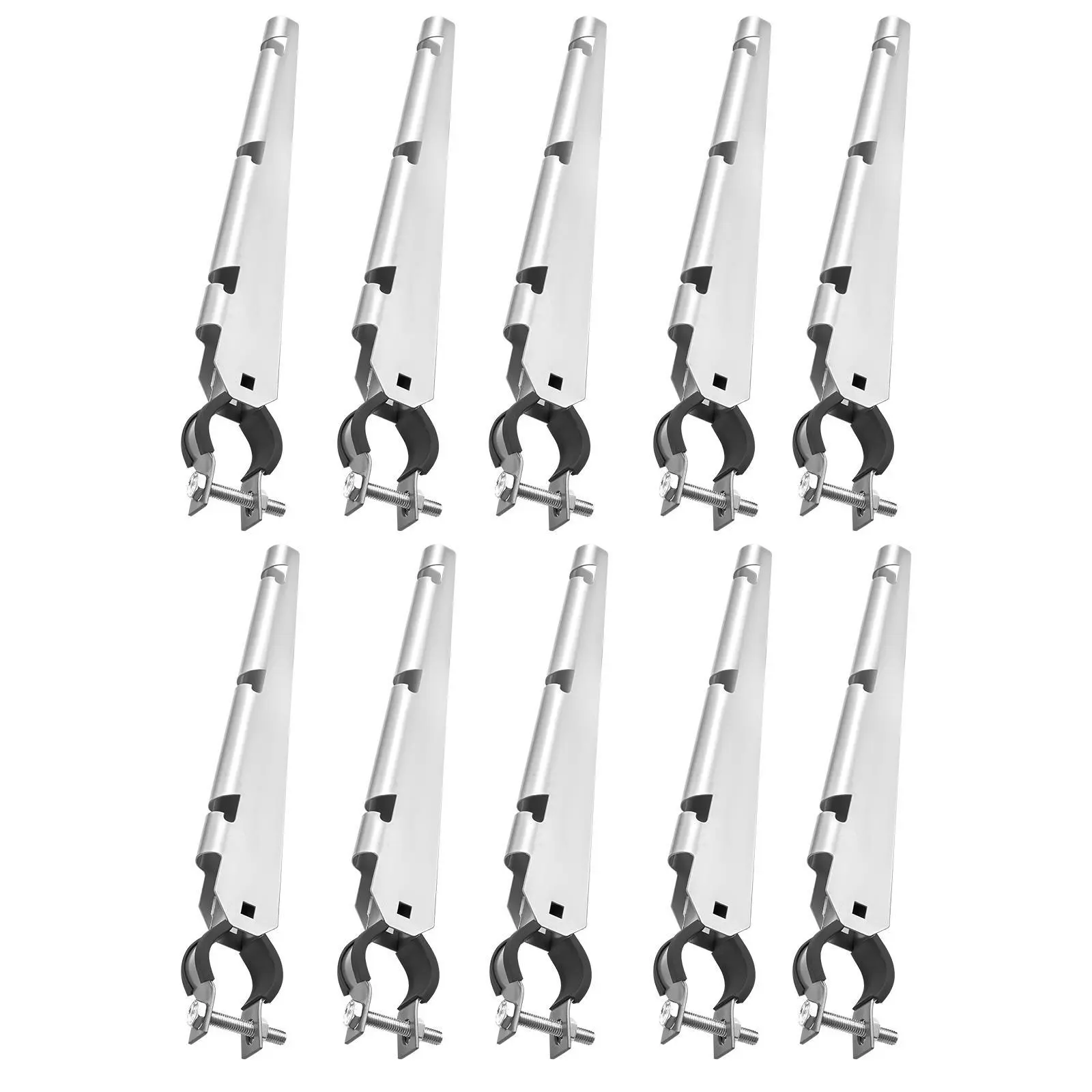 VEVOR Galvanized Steel Barbed Wire Arm, 10 Packs 14.8 in Fence Post Extender with U-Bracket Design, Fits 1.3"-1.5" Chain Link Fences, Height Booster, Water Resistant for Home Security & Privacy