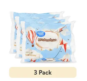 3 Bags Great Value Marshmallows, 10 oz Bag each bag Bulk Sweet Candy Snack