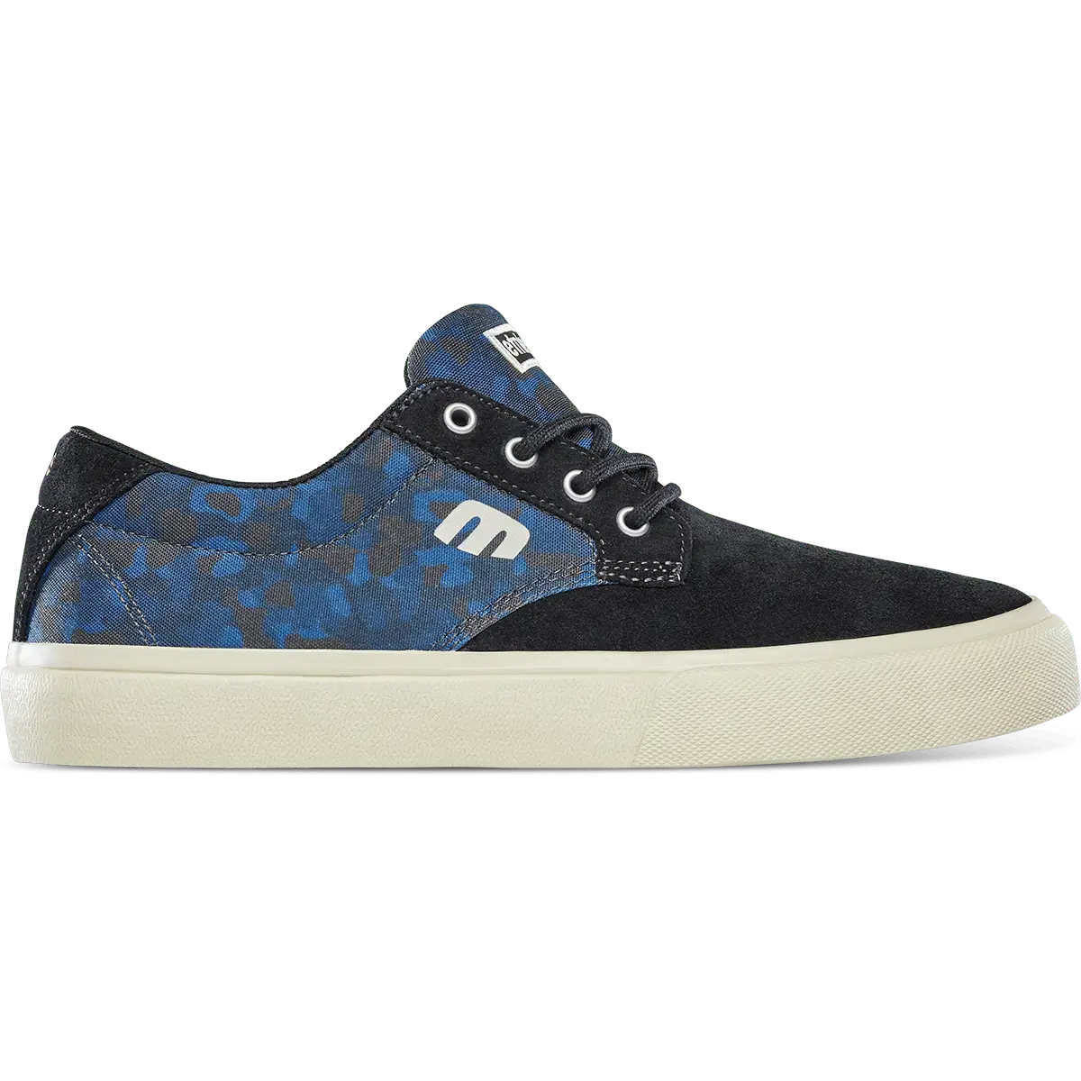 ETNIES Singleton Vulc XLT Skateboarding Shoes - Blue Camouflage & Black, Low Top, Round Toe, Foam Laces, Extra Light Tech, Michelin Rubber Sole Athletic Casual Outdoor Footwear, Sports Shoes, Vulcanized Sole, Suede Upper