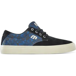 ETNIES Singleton Vulc XLT Skate Shoes - Blue Camo & Black, Round Toe, Laces, Extra Light Technology, Michelin Rubber Sole, All Seasons, All Weather Grip Athletic Trainer