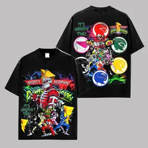 Red Ranger T-Shirt, Mighty Morphin Power Rangers Graphic Tee, Dino Megazord Fan Shirt, Retro Superhero Team Apparel, Classic 90s Action Series Merch, Unisex Cotton Streetwear Tee
