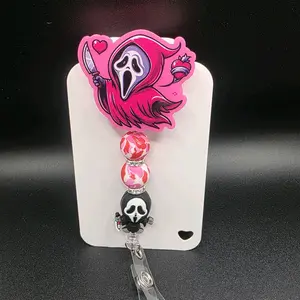 Valentines Ghost face badge reel