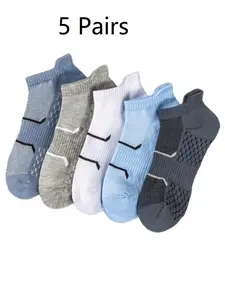 Men's Low Cut Ankle Socks, Breathable Mesh Design, Cushioned Comfort for Active Wear, Ideal for Daily Use & Sports