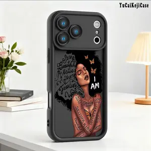 and Interesting African Girl Pattern phone Case for iPhone 17 Air 16 Pro Max 15 Plus 14 13 12 11 XS XR Protection Shockproof  TPU Soft Silicone smartphone phone Cover