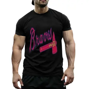 Atlanta Braves Tomahawk Logo Polyester T-Shirt - Viral MLB Baseball Fan Graphic Tee, Breathable Quick-Dry Crewneck, Durable Non-Cotton Fabric, Bold Team Print for Game Day & Casual Wear