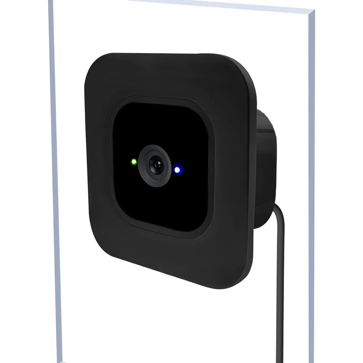 2-Pack Blink 1/2 Mini Indoor Camera Wall Mount, Window Secure Single Pane Glass Wall/Door Camera Holder for Outdoor Security Monitoring, Black