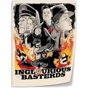 2009 War Movie Inglourious Basterds Art Poster (6) Wall Poster Art Canvas Printing Living Room Office Bedroom Aesthetic Poster